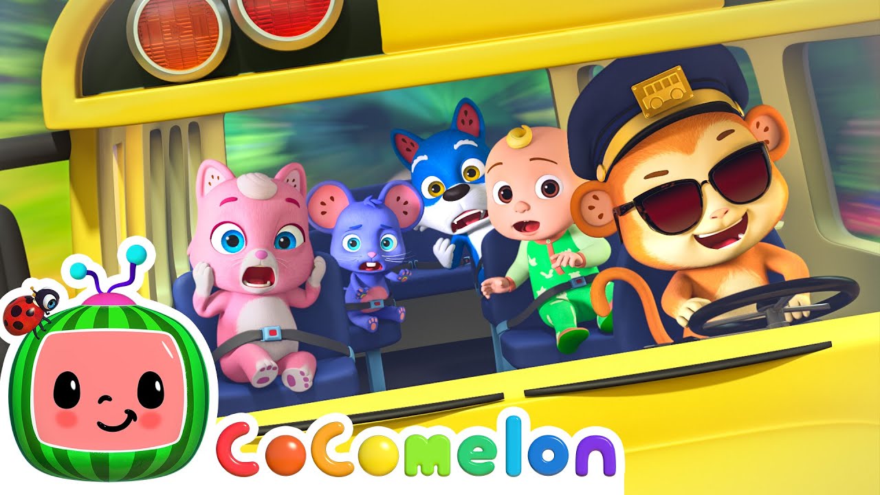 Wheels on the Monkey Bus 🚍 Animal Sounds with Friends | NEW 🐵 CoComelon Animal Time img